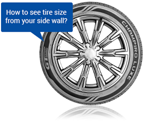 Tyre Size on Side Wall GT Tyre