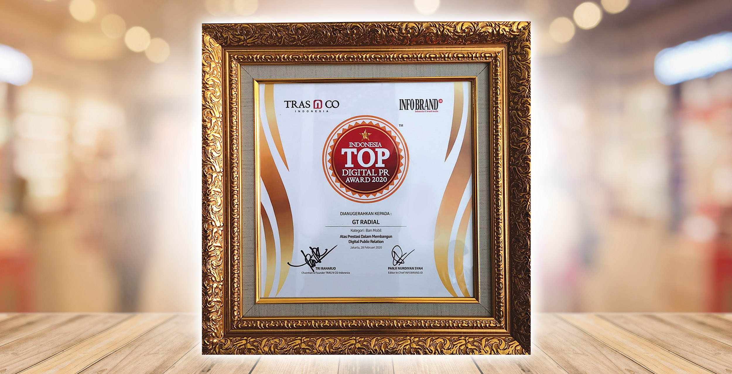 GT Radial Terima Penghargaan Indonesia TOP Digital PR Award 2020