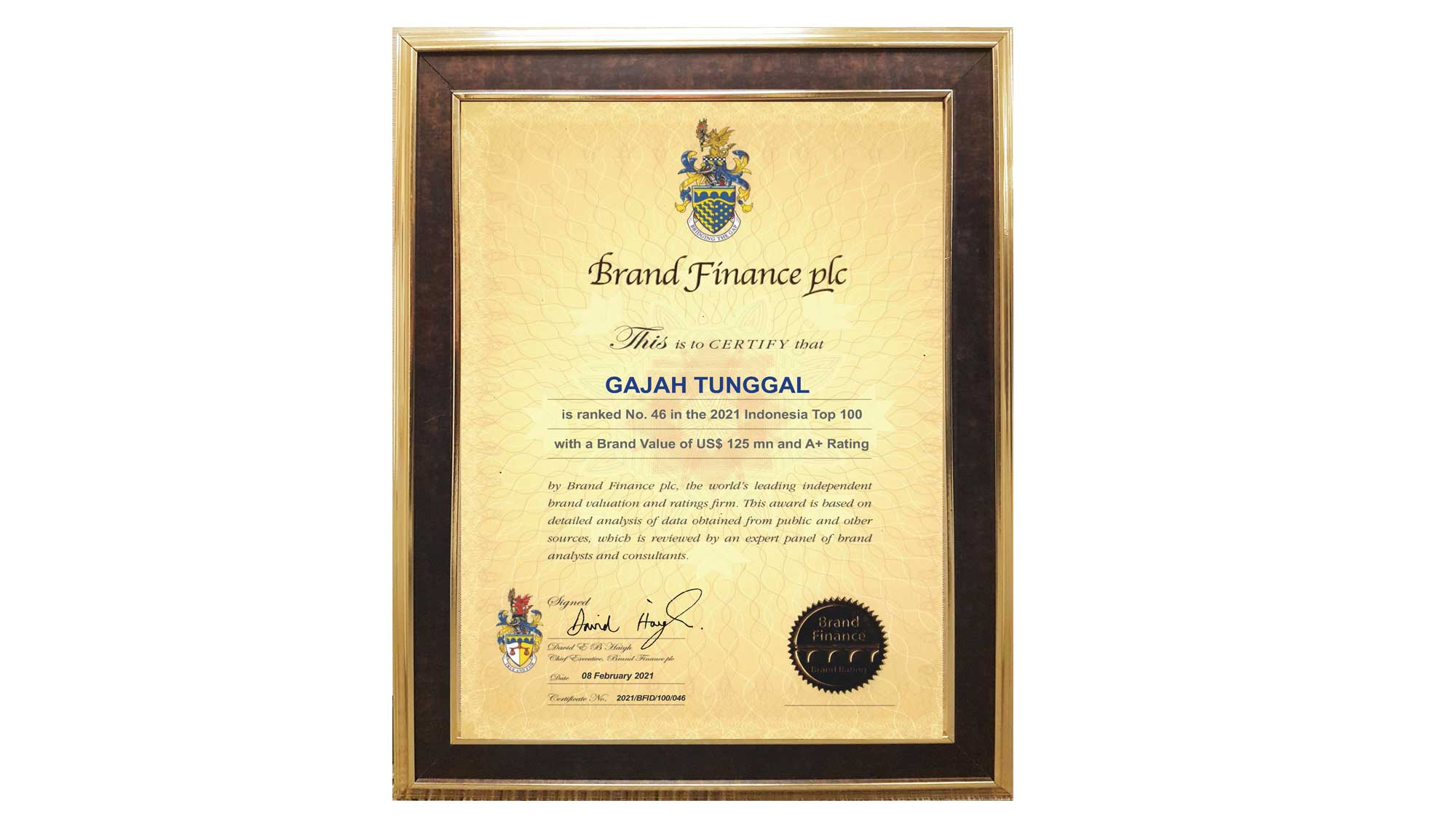 Produsen Ban PT Gajah Tunggal Tbk, Raih The Top 100 Most Valuable and Strongest Indonesian Brands