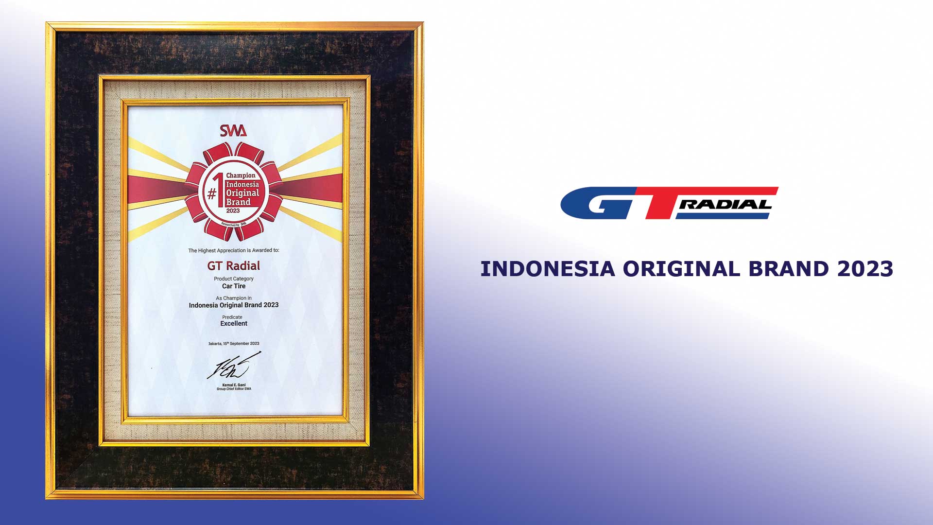 GT Radial Raih Indonesia Original Brand Award dari SWA 2023, Sebuah Bukti Otentisitas dan Keunggulan