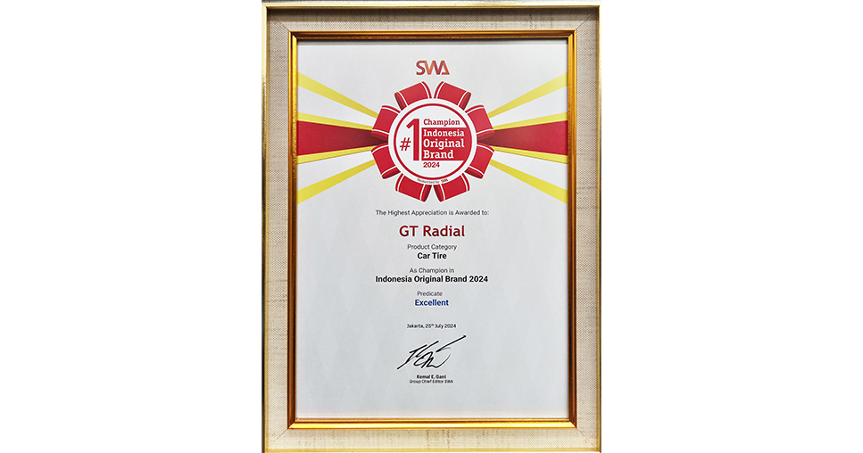 GT Radial meraih penghargaan Indonesia Original Brand Award 2024